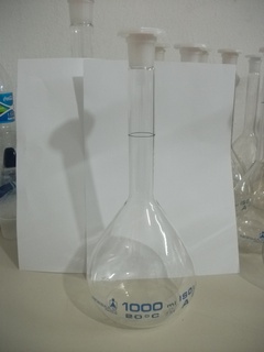 Balão volumétrico de vidro, 1.000 ml